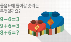 퀴즈내용:물음표에 들어갈 숫자는 무엇일까요? 9-6=3,9+6=3,8+6=?